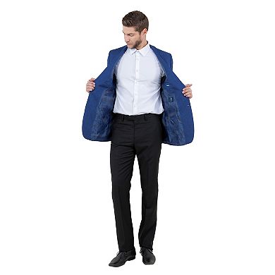 Men's Tailored Fit Plaid Sport Coat W/ Linen Look