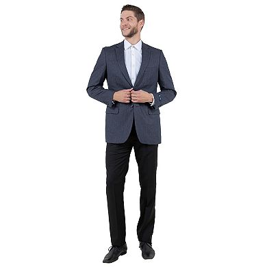 Men's Tailored Fit Plaid Sport Coat W/ Linen Look