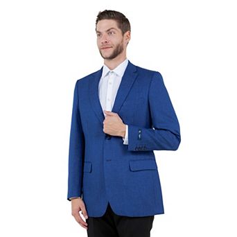 Men's Tailored Fit Plaid Sport Coat W/ Linen Look