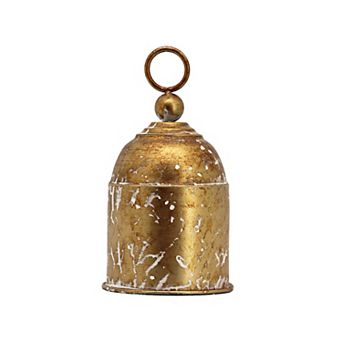 Parisloft Antique Gold Metal Bell Christmas Tabletop Decor - 8.1"H