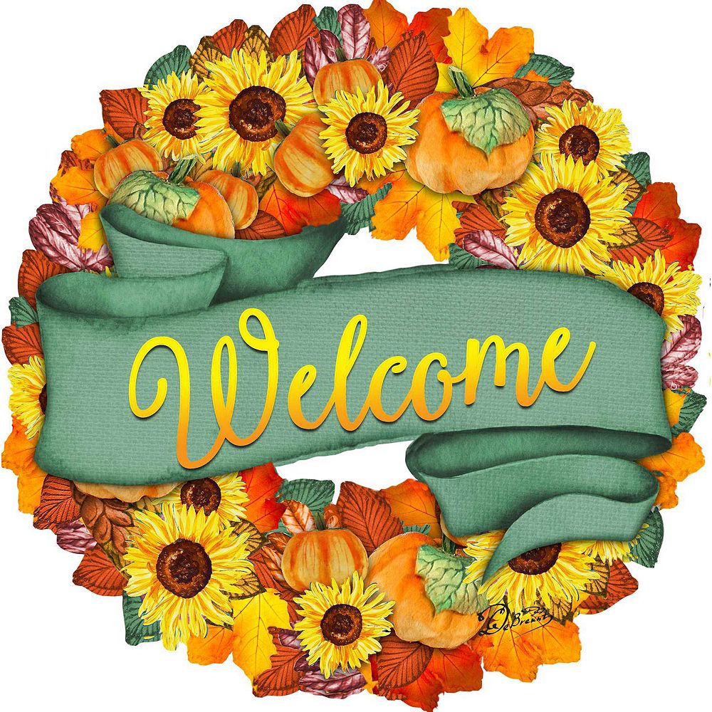 Flower Fall Holiday 24-Inch Handcrafted Wooden Door Wreath by G ...