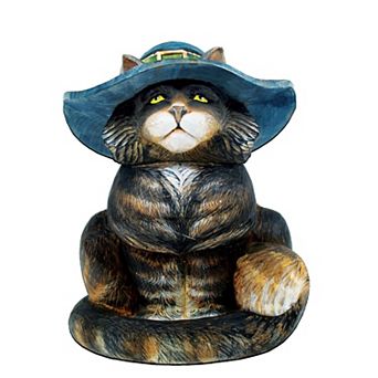 Black Cat 24-Inch Handcrafted Wooden Door Decor and Wall Art by G. DeBrekht - Halloween Decor