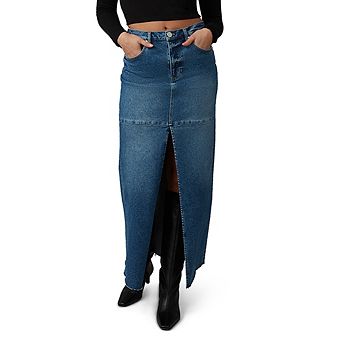Women's Madlyn High Rise Denim Maxi Skirt