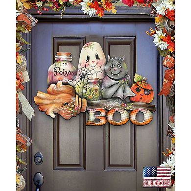 Brunhilda’s Broom! Halloween 24-Inch Door Decor by J. Mills-Price - Thanksgiving Festive Decor