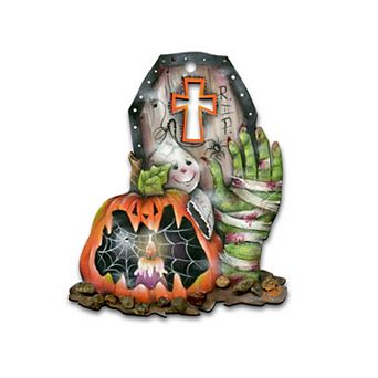 Scary Harry Halloween 24" Wooden Door Decor by J. Mills-Price Handcrafted Holiday Decor