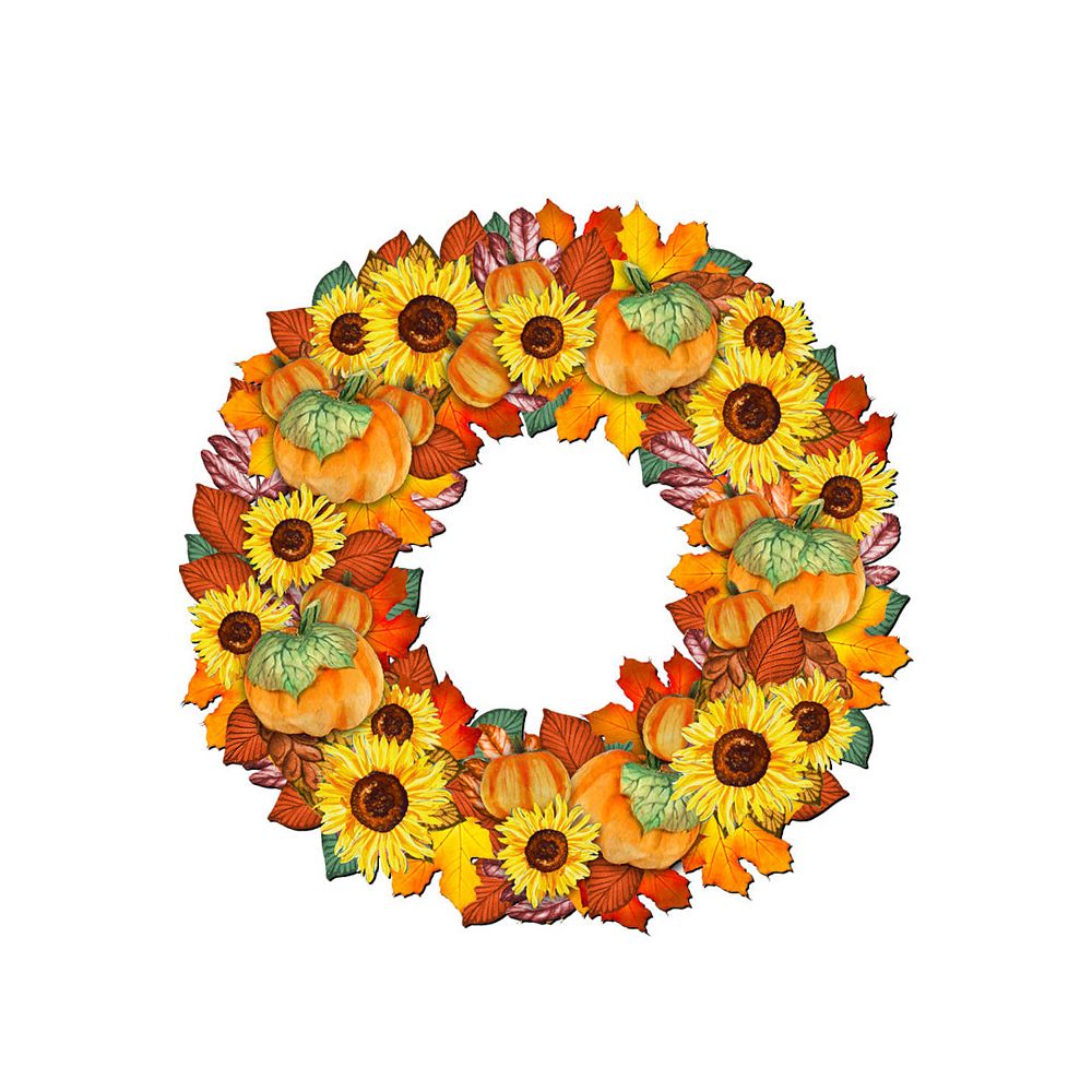Fall Holiday 24-Inch Handcrafted Wooden Door Wreath by G. Debrekht ...