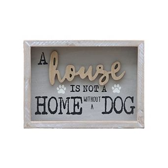 Parisloft A House Is Not A Home Without A Dog Wood Framed Wll Sign