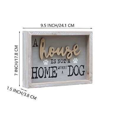 Parisloft A House Is Not A Home Without A Dog Wood Framed Wll Sign
