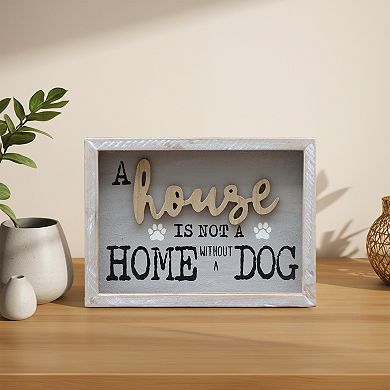 Parisloft A House Is Not A Home Without A Dog Wood Framed Wll Sign