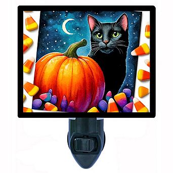 Pumpkin Watch, Halloween Night Light, Black Cat