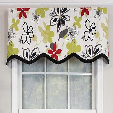Aria Ruffled Window Treatment Provance Valance 3" Rod Pocket