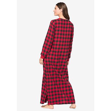Dreams & Co. Plus Size Cotton Flannel Lounger