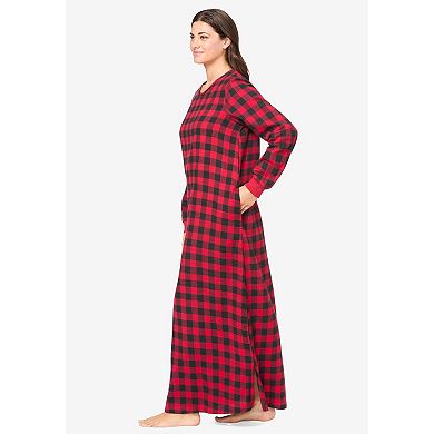 Dreams & Co. Plus Size Cotton Flannel Lounger