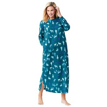 Dreams & Co. Plus Size Cotton Flannel Lounger