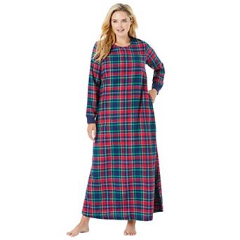 Dreams & Co. Plus Size Cotton Flannel Lounger