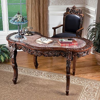 The Mountbatten Hardwood Marble-topped Desk