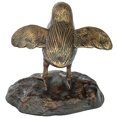 Single Baby California Quail Solid Cast Bronze Garden Statue