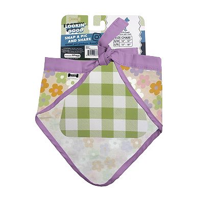 Woof Flower Print Doggy Bandana