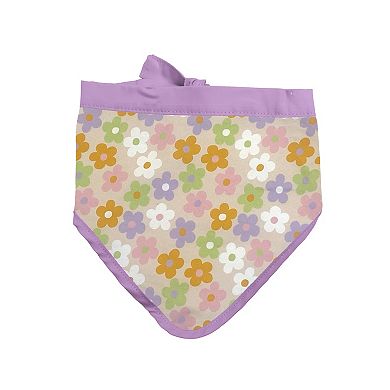 Woof Flower Print Doggy Bandana