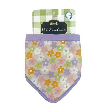 Woof Flower Print Doggy Bandana