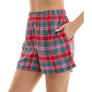 Women's Jaclyn Inc. Flannel Boxer Pajama Shorts