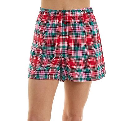 Women's Jaclyn Inc. Flannel Boxer Pajama Shorts