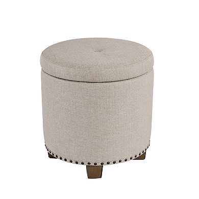HomePop Nailheads Woven Storage Ottoman