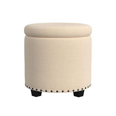 HomePop Nailheads Woven Storage Ottoman