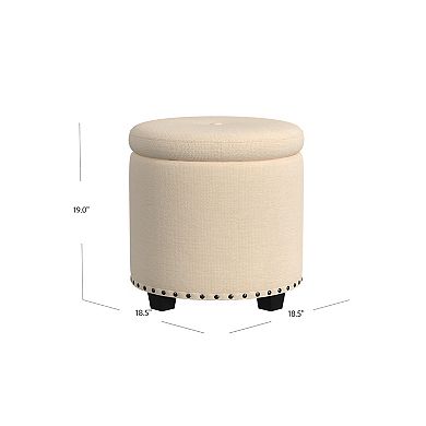HomePop Nailheads Woven Storage Ottoman