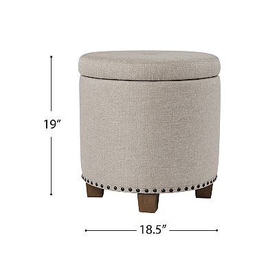 HomePop Nailheads Woven Storage Ottoman