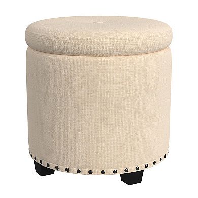 HomePop Nailheads Woven Storage Ottoman