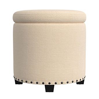 HomePop Nailheads Woven Storage Ottoman