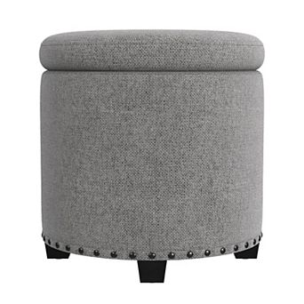 HomePop Nailheads Woven Storage Ottoman