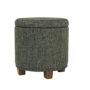 HomePop Nailheads Woven Storage Ottoman
