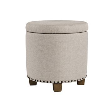 HomePop Nailheads Woven Storage Ottoman