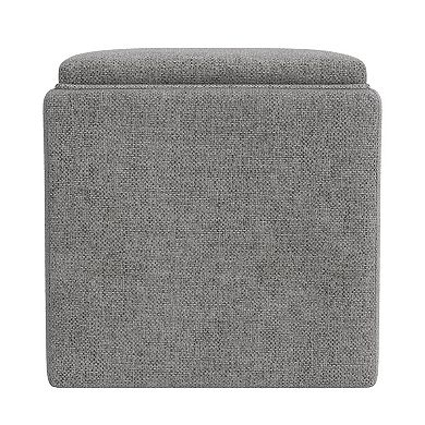 HomePop Woven Tray Top Storage Ottoman