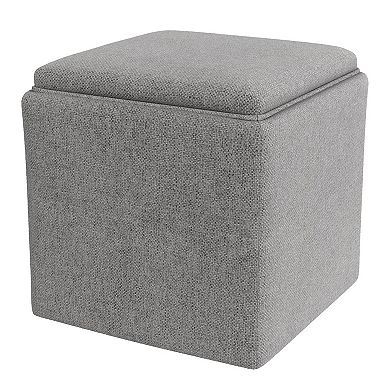 HomePop Woven Tray Top Storage Ottoman