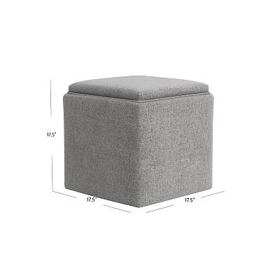 HomePop Woven Tray Top Storage Ottoman