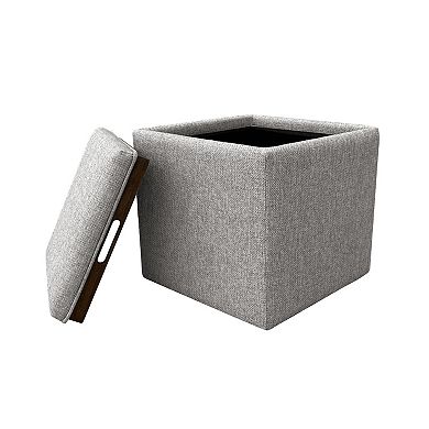 HomePop Woven Tray Top Storage Ottoman