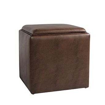 HomePop Woven Tray Top Storage Ottoman