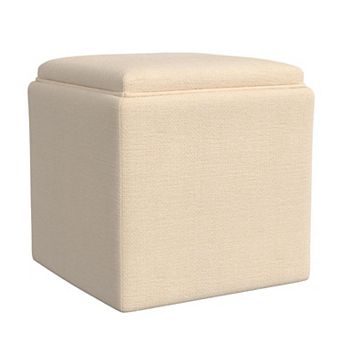 HomePop Woven Tray Top Storage Ottoman