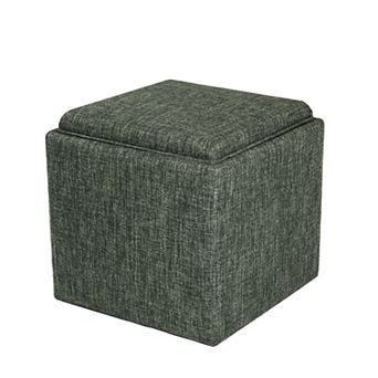 HomePop Woven Tray Top Storage Ottoman