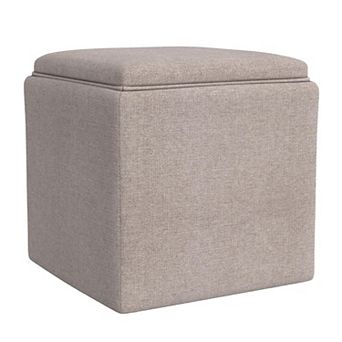 HomePop Woven Tray Top Storage Ottoman