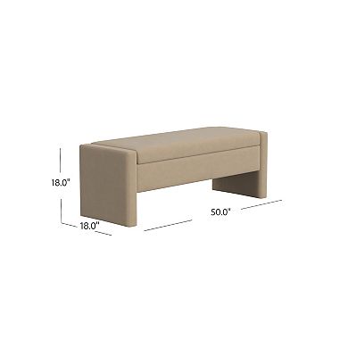HomePop Copenhagen Plush Storage Bench