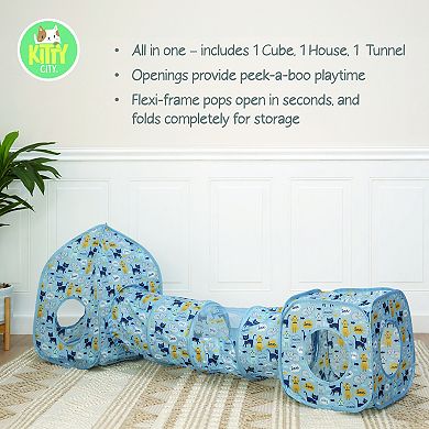 Kitty City Cat Collage Play Tunnel 3-piece Set