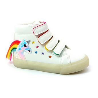 Yoki Lizette Girls' Unicorn High Top Strap Up Sneaker