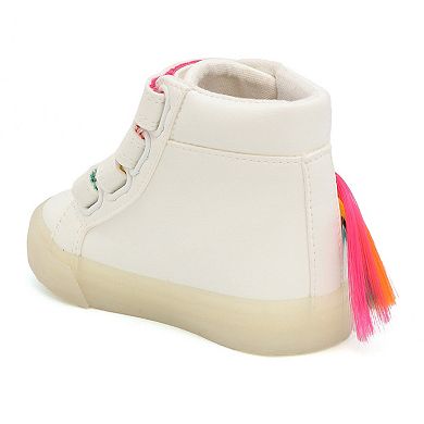 Yoki Lizette Girls' Unicorn High Top Strap Up Sneaker