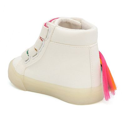 Yoki Lizette Girls' Unicorn High Top Strap Up Sneaker