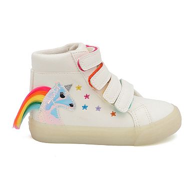 Yoki Lizette Girls' Unicorn High Top Strap Up Sneaker
