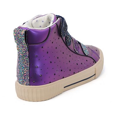 PIROKI Yoki Jeanie Girls' Purple Metallic Perforated High Top